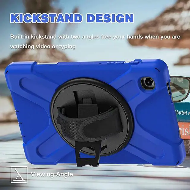 Alt view image 2 of 7 - Galaxy Tab A7 8.7 T220 Shield Case, Shockproof Heavy Duty Impact Drop Protection Case Cover for Samsung Galaxy Tab A 7 SM-T220 SM-T225 (Black/Blue)