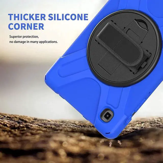 Alt view image 7 of 7 - Galaxy Tab A7 8.7 T220 Shield Case, Shockproof Heavy Duty Impact Drop Protection Case Cover for Samsung Galaxy Tab A 7 SM-T220 SM-T225 (Black/Blue)