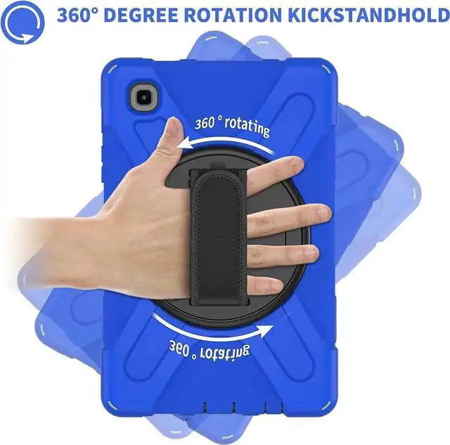 Alt view image 4 of 7 - Galaxy Tab A7 8.7 T220 Shield Case, Shockproof Heavy Duty Impact Drop Protection Case Cover for Samsung Galaxy Tab A 7 SM-T220 SM-T225 (Black/Blue)