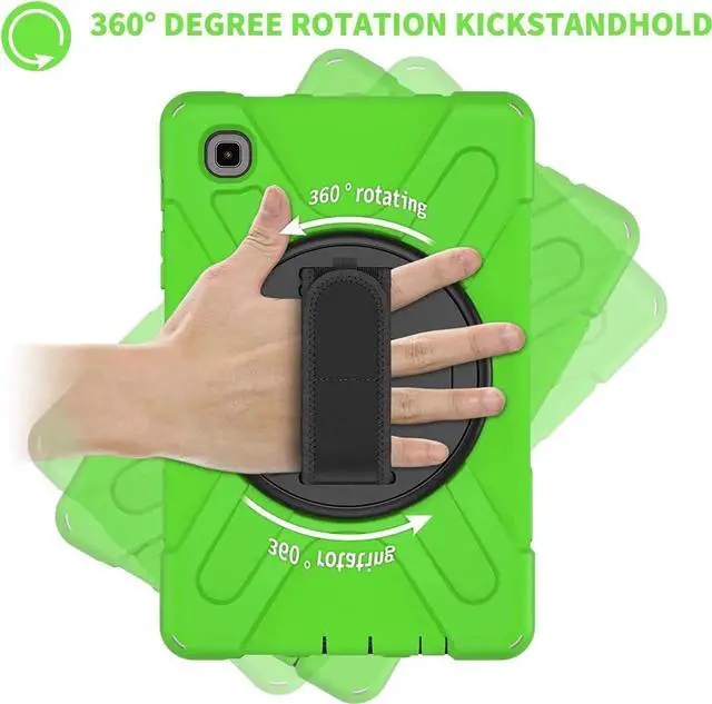 Alt view image 2 of 7 - Galaxy Tab A7 8.7 T220 Shield Case, Shockproof Heavy Duty Impact Drop Protection Case Cover for Samsung Galaxy Tab A 7 SM-T220 SM-T225 (Black/Green)