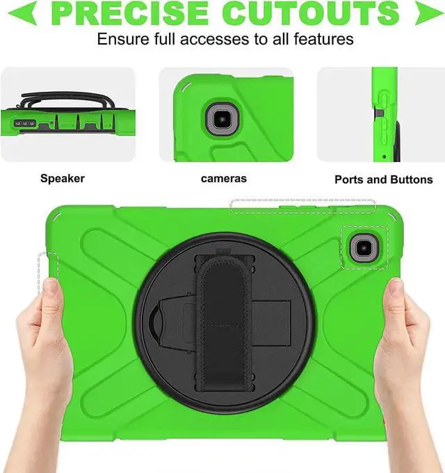 Alt view image 7 of 7 - Galaxy Tab A7 8.7 T220 Shield Case, Shockproof Heavy Duty Impact Drop Protection Case Cover for Samsung Galaxy Tab A 7 SM-T220 SM-T225 (Black/Green)