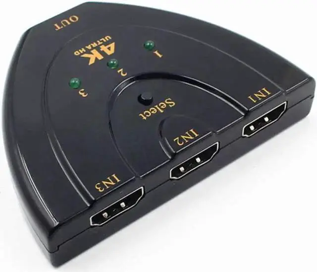 Alt view image 4 of 5 - 3 Port HDMI Splitter Video Switcher 3 in 1 Out Adapter with Pigtail Cable 4K*2K HDTV HDMI Switch Hub Supports Full HD 4K 1080P 3D Player HD-DVD Sky-STB PS4 Xbox6 (No Pigtail Cable)