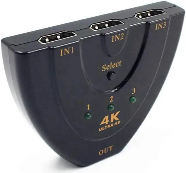 Alt view image 2 of 5 - 3 Port HDMI Splitter Video Switcher 3 in 1 Out Adapter with Pigtail Cable 4K*2K HDTV HDMI Switch Hub Supports Full HD 4K 1080P 3D Player HD-DVD Sky-STB PS4 Xbox6 (No Pigtail Cable)