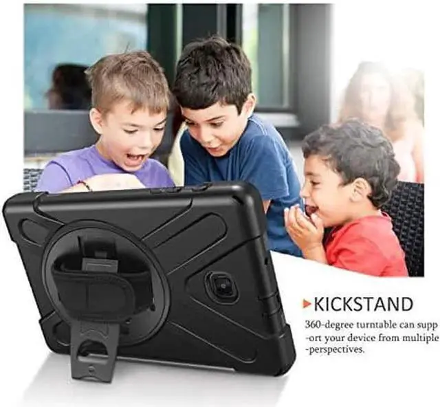 Alt view image 4 of 7 - Galaxy Tab A 8.0 Case, 2018/2019 T387, Shockproof Heavy Duty Full-Body Protection Shield Cover for Samsung Galaxy Tab A 8.0 SM-T387 (Black)