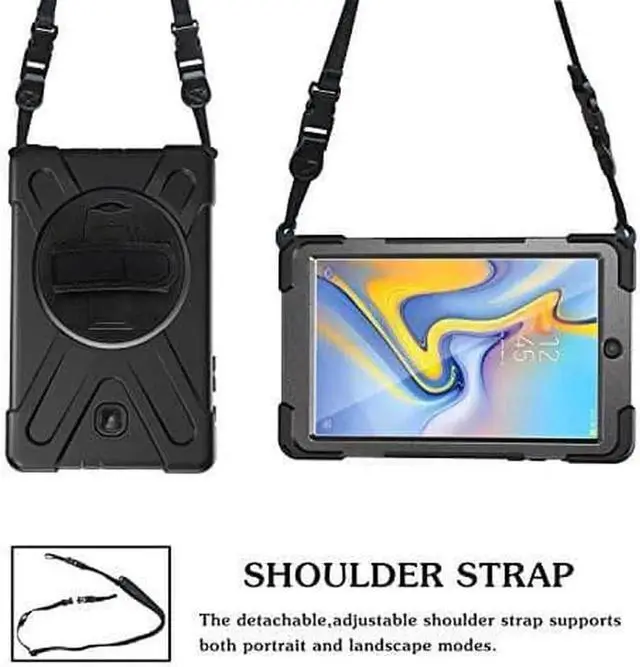 Alt view image 7 of 7 - Galaxy Tab A 8.0 Case, 2018/2019 T387, Shockproof Heavy Duty Full-Body Protection Shield Cover for Samsung Galaxy Tab A 8.0 SM-T387 (Black)