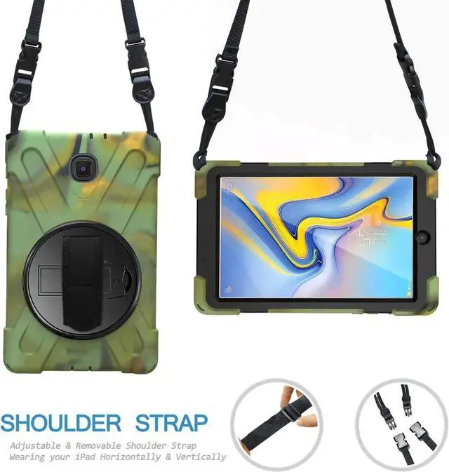 Alt view image 3 of 7 - Galaxy Tab A 8.0 Case, 2018/2019 T387, Shockproof Heavy Duty Full-Body Protection Shield Cover for Samsung Galaxy Tab A 8.0 SM-T387 (Camouflage)
