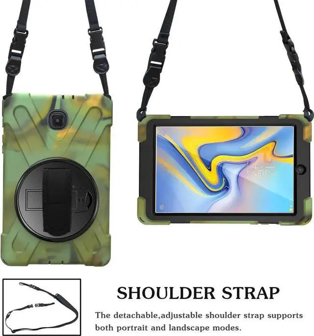 Alt view image 6 of 7 - Galaxy Tab A 8.0 Case, 2018/2019 T387, Shockproof Heavy Duty Full-Body Protection Shield Cover for Samsung Galaxy Tab A 8.0 SM-T387 (Camouflage)