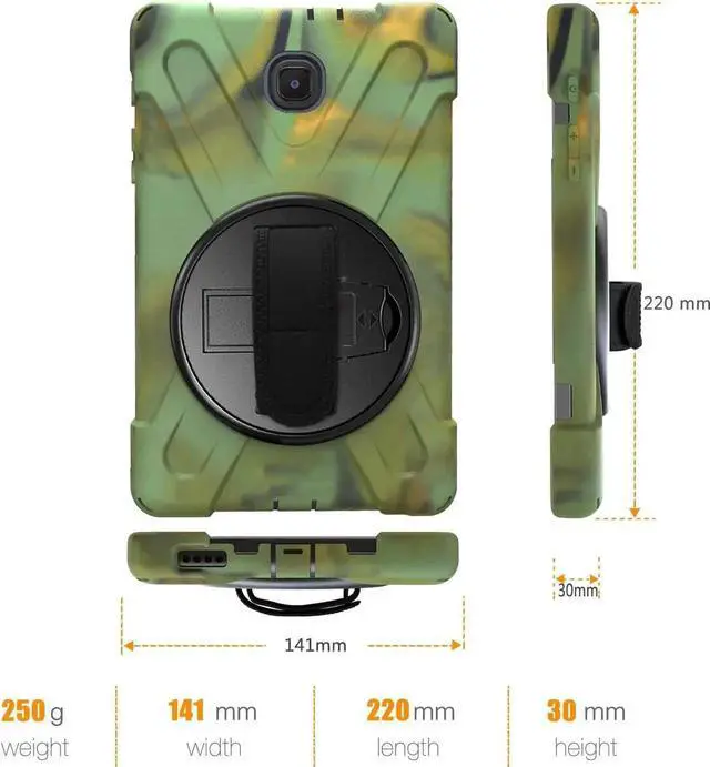 Alt view image 7 of 7 - Galaxy Tab A 8.0 Case, 2018/2019 T387, Shockproof Heavy Duty Full-Body Protection Shield Cover for Samsung Galaxy Tab A 8.0 SM-T387 (Camouflage)