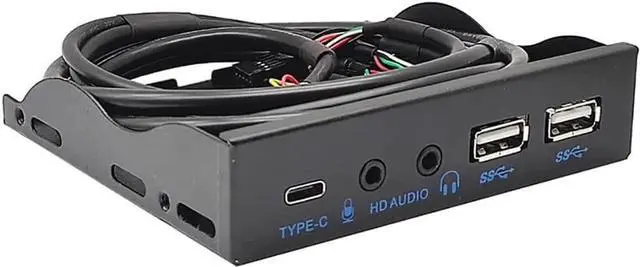 Alt view image 3 of 6 - 3.5in USB3.2 Gen2 Floppy Drive Front Panel 10Gbps with Audio Port USB-C Port 19Pin/9Pin Suitable for Type-E Interface 3.5in Floppy Disk Bay (with USB 2.0 9Pin)