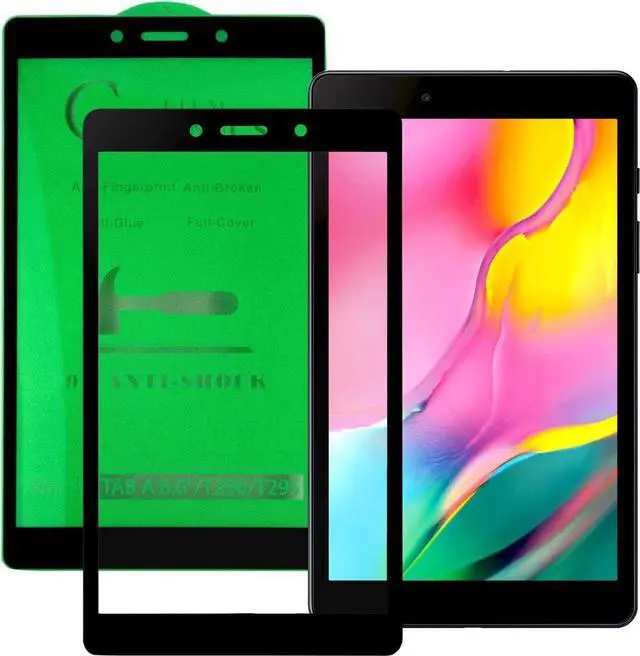Alt view image 3 of 3 - Shockproof Case Full-Body Heavy Duty Cover Stand with Shatterproof Ceramic Screen Protector for Samsung Galaxy Tab A 8.0 2019 T290 T295 (Dark Blue)