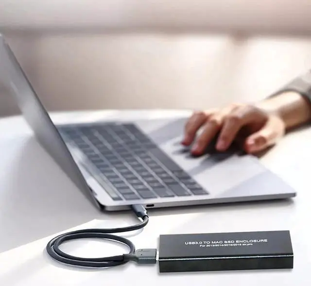 Alt view image 3 of 7 - USB C 3.0 to 12+16Pin SSD Enclosure Compatible with Apple MacBook Air pro Retina 2013 2014 2015 2016 SSD A1493 A1502 (Black)