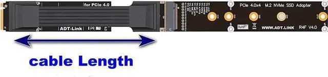 Alt view image 5 of 7 - M.2 NVMe SSD to PCI Express 4.0 X4 Extension Cable Full Speed 64G/BPS Solid State Drive Riser Card Support SSD 2230 2240 2260 2280 22110 (20CM,R44SF 4.0)