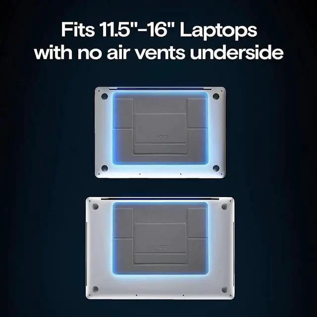 Alt view image 7 of 7 - MOFT Laptop Stand Graphene Cooling 2-Height MacBook Stand, Upgraded Traceless Glue, Fits Laptops Without Bottom Vents, Repositionable(Cool Jet Black)