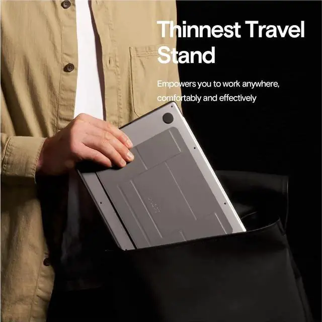 Alt view image 4 of 7 - MOFT Laptop Stand Graphene Cooling 2-Height MacBook Stand, Upgraded Traceless Glue, Fits Laptops Without Bottom Vents, Repositionable(Cool Jet Black)