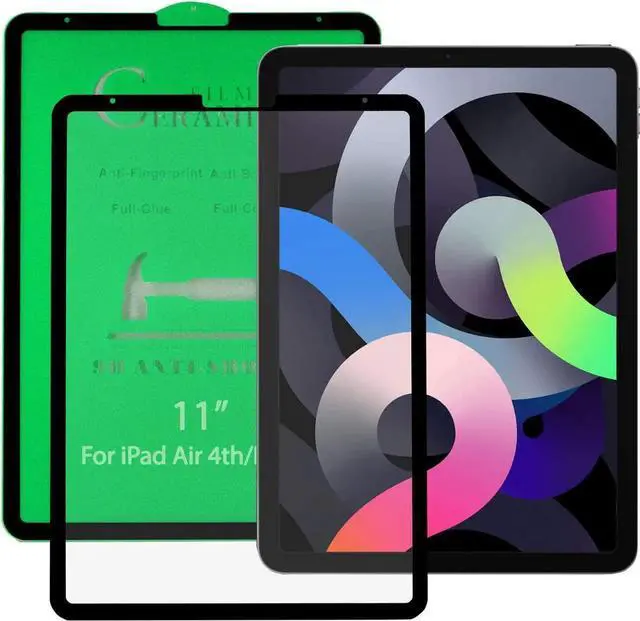 Alt view image 2 of 3 - Shockproof Case Full-Body Heavy Duty Cover Stand with Shatterproof Ceramic Screen Protector for Apple iPad Pro 12.9 3rd 4th Gen (Camouflage)