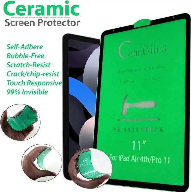 Alt view image 3 of 3 - Shockproof Case Full-Body Heavy Duty Cover Stand with Shatterproof Ceramic Screen Protector for Apple iPad Pro 12.9 3rd 4th Gen (Camouflage)