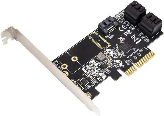 Main image of 5 Port Non-Raid SATA III 6GB/S Pci-E X4 Controller Card for Desktop PC Support SSD and HDD with Low Profile Bracket. JMB585 Chipset SI-PEX40139
