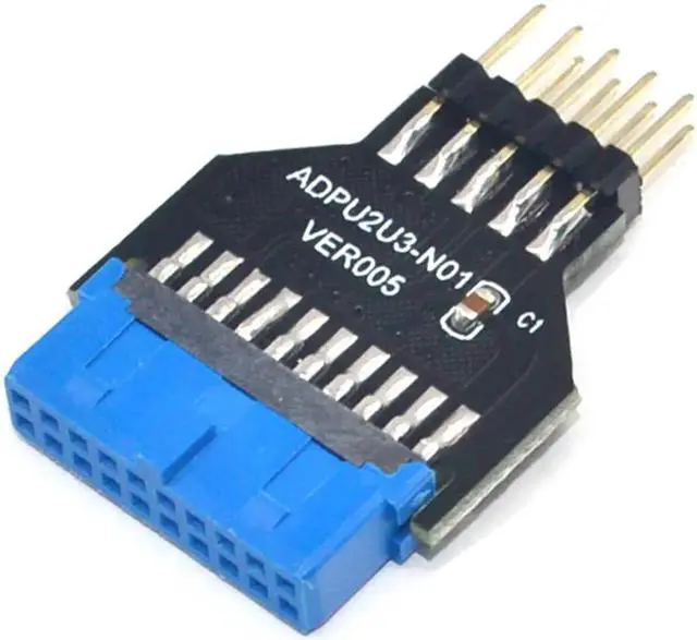 Alt view image 2 of 5 - PC Chassis Front USB3.0 19 pin 20 Pin Female to USB2.0 9 pin Male Adapter USB 3.0 19Pin /20Pin to USB 2.0 9PIN Converter Adapter