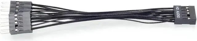 Alt view image 2 of 4 - Motherboard 9Pin HD Audio 1 to 2 Port Multiplier Y Splitter Extension Cable Desktop internal Male to Female cable 10cm