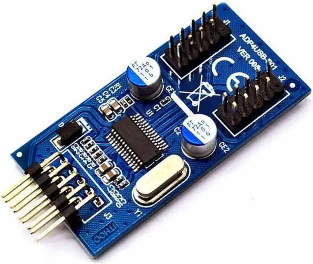 Alt view image 6 of 6 - 9pin USB header 1 to 2 Extension Cable Card Desktop 9-Pin USB HUB USB 2.0 9 pin Connector Adapter Port Multilier with 30cm cable