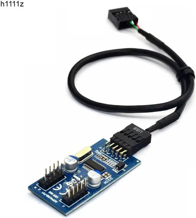 Alt view image 5 of 6 - 9pin USB header 1 to 2 Extension Cable Card Desktop 9-Pin USB HUB USB 2.0 9 pin Connector Adapter Port Multilier with 30cm cable