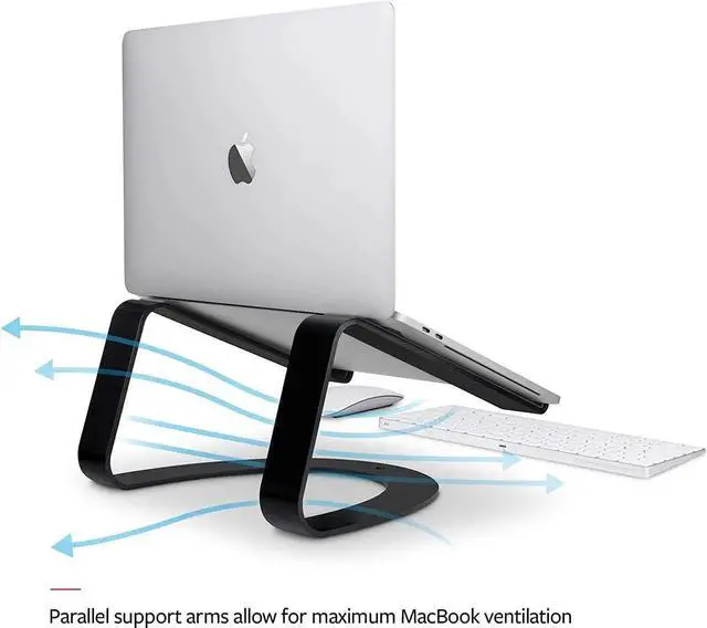 Alt view image 6 of 6 - Twelve South Curve for MacBooks and Laptops | Ergonomic desktop cooling stand for home or office (matte black)