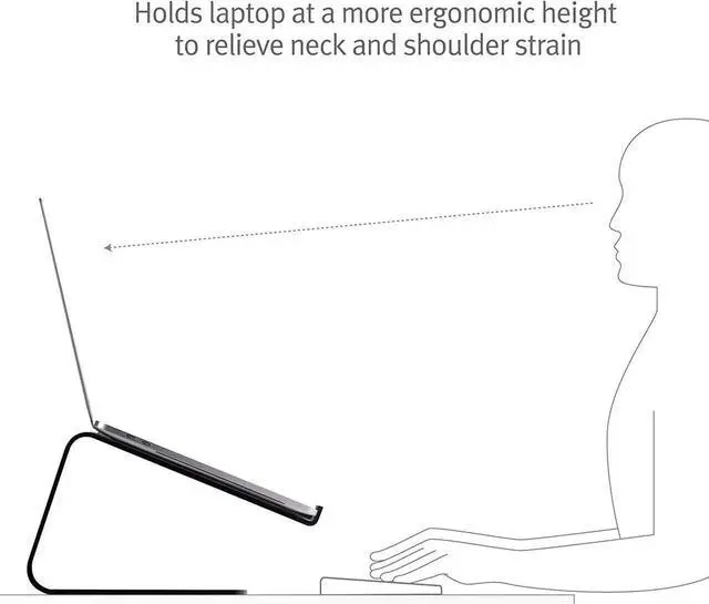 Alt view image 3 of 6 - Twelve South Curve for MacBooks and Laptops | Ergonomic desktop cooling stand for home or office (matte black)