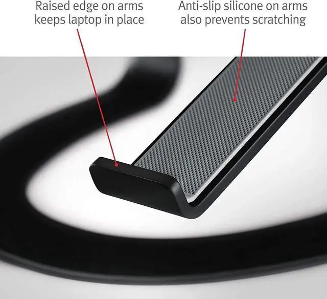 Alt view image 2 of 6 - Twelve South Curve for MacBooks and Laptops | Ergonomic desktop cooling stand for home or office (matte black)