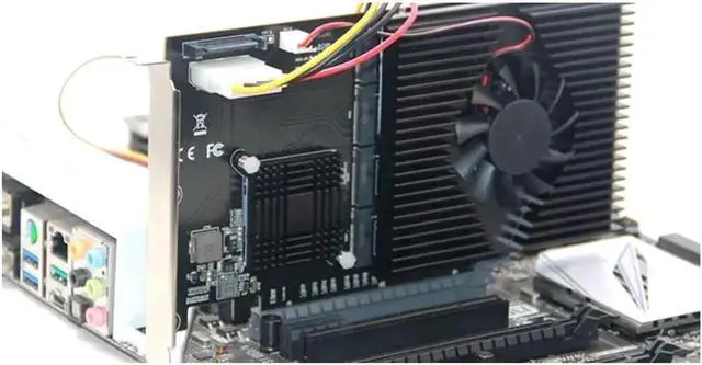 Alt view image 6 of 7 - M.2 NVMe PCI-E Adapter Card LM313 PCI-E 8X/16X to 4X M.2 NVMe(PCIe Protocol) Riser Card for NVME 2242 2260 2280 22110 SSD