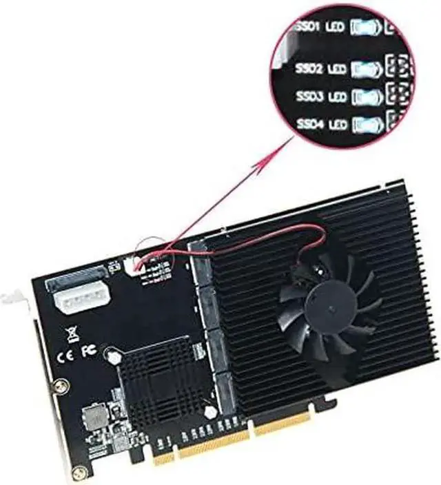 Alt view image 4 of 7 - M.2 NVMe PCI-E Adapter Card LM313 PCI-E 8X/16X to 4X M.2 NVMe(PCIe Protocol) Riser Card for NVME 2242 2260 2280 22110 SSD