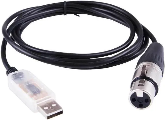 Main image of Usb To Dmx Interface Adapter Stage Lighting Disco Light Dj freestyler Art-net Software Party Lights Cable Led Dmx 512 Cable 16.4ft