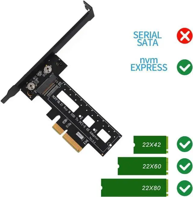 Alt view image 4 of 7 - M.2 PCIe Adapter M Key M.2 NVMe SSD to PCI-e 3.0 x4 Host Controller Expansion Card with Low Profile Bracket with Advanced Heat Sink Solution for 2242 2260 2280 (with Golden Heatsink)