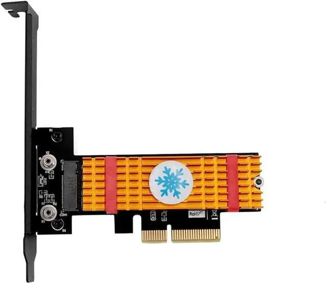 Main image of M.2 PCIe Adapter M Key M.2 NVMe SSD to PCI-e 3.0 x4 Host Controller Expansion Card with Low Profile Bracket with Advanced Heat Sink Solution for 2242 2260 2280 (with Golden Heatsink)