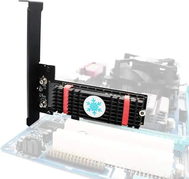 Alt view image 5 of 7 - M.2 PCIe Adapter M Key M.2 NVMe SSD to PCI-e 3.0 x4 Host Controller Expansion Card with Low Profile Bracket with Advanced Heat Sink Solution for 2242 2260 2280 (with Black Heatsink)