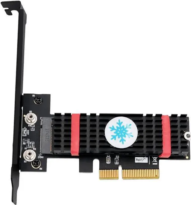 Main image of M.2 PCIe Adapter M Key M.2 NVMe SSD to PCI-e 3.0 x4 Host Controller Expansion Card with Low Profile Bracket with Advanced Heat Sink Solution for 2242 2260 2280 (with Black Heatsink)