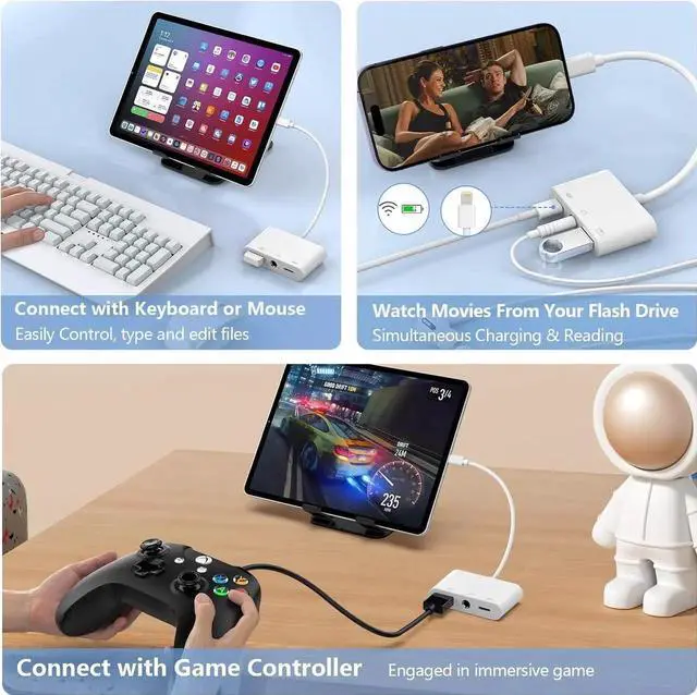 Alt view image 6 of 7 - USB-C Hub, 4 Ports USB 3.0 Aluminum Data Hub, Up to 5 Gbps SuperSpeed USB Splitter Adapter for Desktop PC/Laptop, Phones, and More-Silver