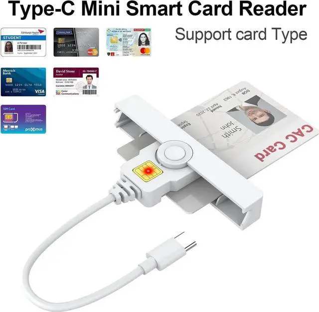 Alt view image 5 of 7 - USB Smartfold Type C CAC Reader, USB C DOD Military USB Common Access CAC Smart Card Reader and ID CAC Card Reader,Compatible with Mac Os, Windows,Linux(Mini Foldable and Portable Type C) New