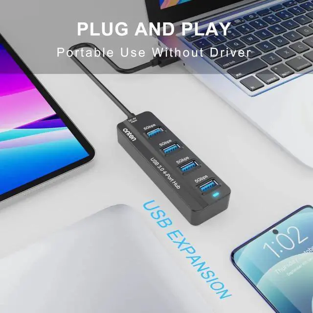 Alt view image 5 of 7 - USB C USB HUB,Onten USB 3.2 GEN 2 10G Speed, USB A/USB C to USB A Adapter.with 3 USB A Ports(10G) and UHS-II SD/TF Ports, USB C UHS-II SD Card Reader Compatible with SD/SDHC/SDXC/Micro SD