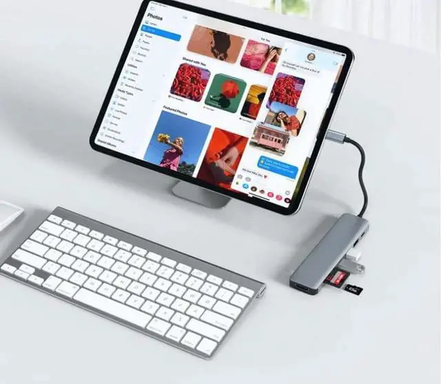 Alt view image 6 of 7 - USB C Hub,7 in 1 USB C to HDMI Multport Adapter,Compatible for MacBook Pro, Chromebook, XPS, and USB C Devices (4K HDMI+100W PD+USB3.0 +USB2.0 * 2+SD/TF Card Reader)