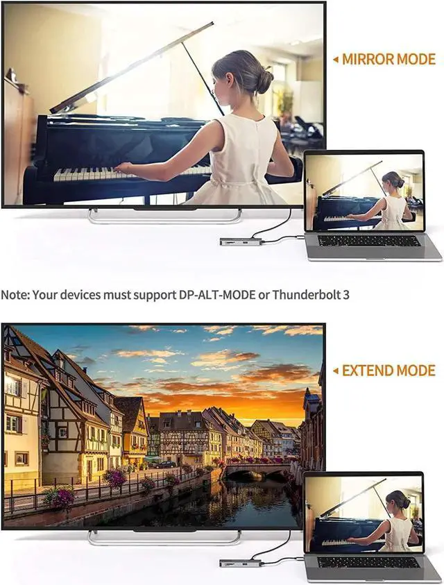 Alt view image 6 of 7 - USB C Hub, CableCreation USB-C Hub Multiport Adapter 5-in-1 (Thunderbolt 3) with HDMI 4K, 2 USB 3.0, SD / Micro SD Card Reader for MacBook Pro / Air, iPad Pro, Surface Book 2, XPS, Pixelbook, Aluminum