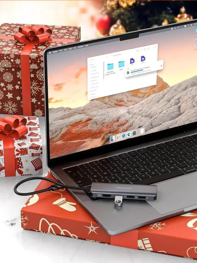 Alt view image 4 of 7 - USB-C Hub 4K 60Hz, 5-in-1 USB C Multiport Adapter with HDMI and 3 USB 3.0 Ports, 100W Power Delivery, Compatible with MacBook Pro, MacBook Air, M-ac Mini, iPad Pro, XPS