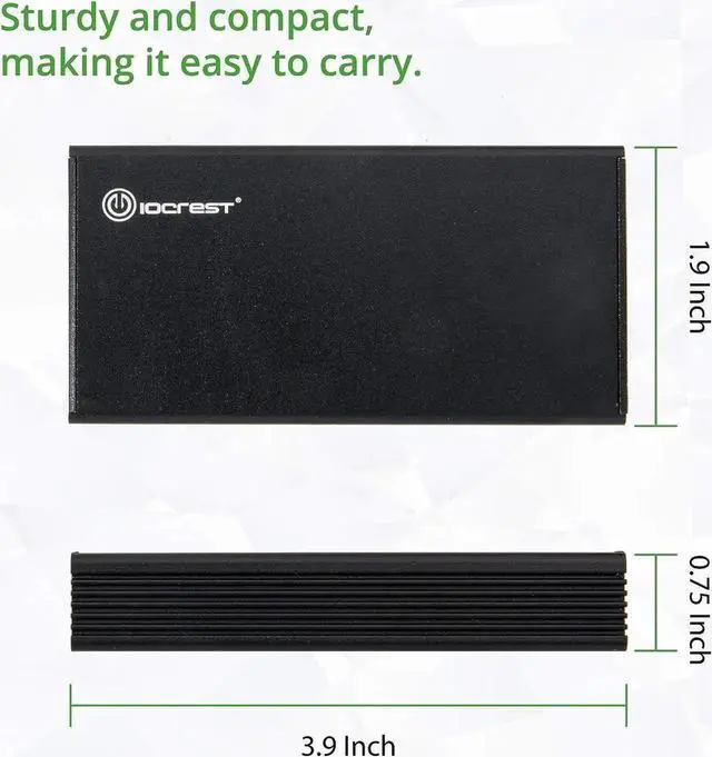 Alt view image 6 of 7 - IO CREST USB-C 3.2 Gen 2x2 M.2 M-Key PCIe NVMe Gen3x4 SSD External Enclosure Supports 2280 SY-ENC40231 ASM2364
