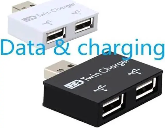 Alt view image 3 of 3 - USB Hub Adapter, 2Port Hub Ultra Slim Portable USB Splitter for Surface Pro, Notebook PC, iMac Pro, MacBook Air, Mac Mini/Pro, Laptop, USB Flash Drives,Data and Charging (White)