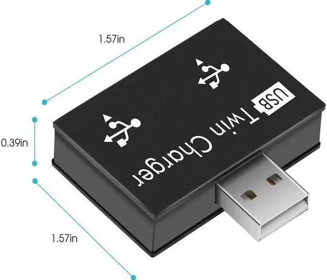 Alt view image 2 of 5 - USB Hub Adapter, 2Port Hub Ultra Slim Portable USB Splitter for Surface Pro, Notebook PC, iMac Pro, MacBook Air, Mac Mini/Pro, Laptop, USB Flash Drives,Data and Charging (Black)