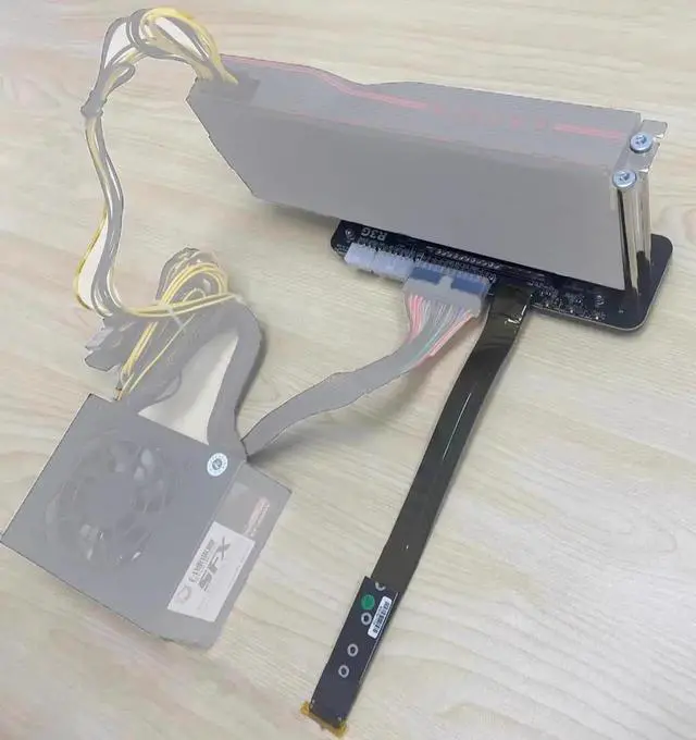 Alt view image 4 of 6 - M.2 M Key NVMe External Graphics Card Stand Bracket 64Gbs Full Speed with PCIe 4.0 x4 Riser Cable R43SG Upgraded for Graphics Card 1660 Above (25CM K43SG)