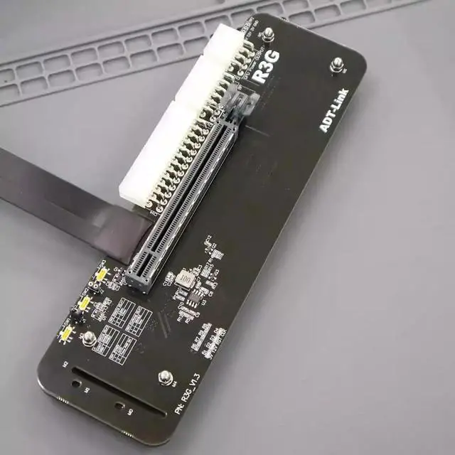 Alt view image 3 of 6 - M.2 M Key NVMe External Graphics Card Stand Bracket 64Gbs Full Speed with PCIe 4.0 x4 Riser Cable R43SG Upgraded for Graphics Card 1660 Above (25CM K43SG)