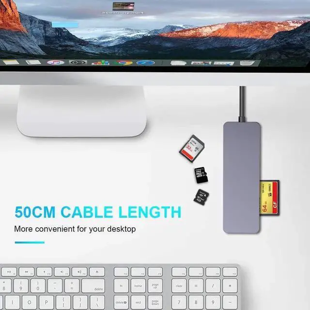 Alt view image 7 of 7 - USB 3.0 Multi-Card Reader, 6-in-1 USB 3.0 SD Card Reader for SD/CF/TF/XD/MS/M2 Memory Card, Memory Card Reader 5Gbps Read and Write Compatible with Windows XP/Vista/7/8/10, Mac OS, Linux