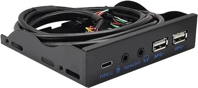 Alt view image 5 of 6 - 3.5in USB3.2 Gen2 Floppy Drive Front Panel 10Gbps with Audio Port USB-C Port 19Pin/9Pin Suitable for Type-E Interface 3.5in Floppy Disk Bay (with USB 2.0 9Pin)