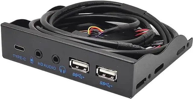 Main image of 3.5in USB3.2 Gen2 Floppy Drive Front Panel 10Gbps with Audio Port USB-C Port 19Pin/9Pin Suitable for Type-E Interface 3.5in Floppy Disk Bay (with USB 2.0 9Pin)