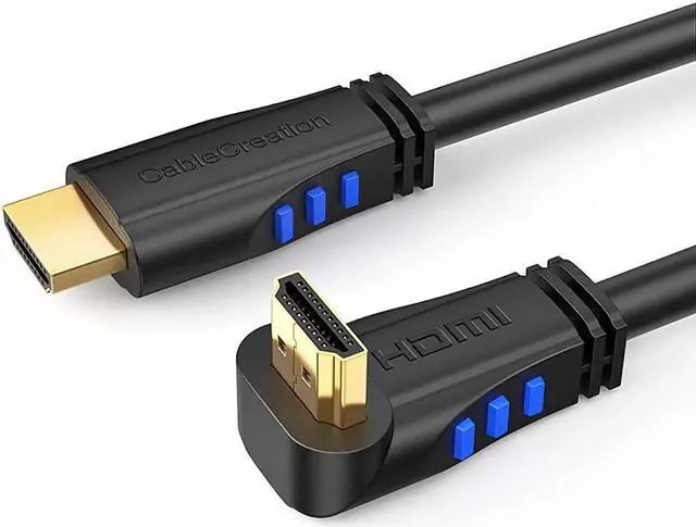 Main image of HDMI Cable, CableCreation 10 Feet Upward Angle 270 Degree 4K HDMI 2.0 Cable with Gold Plated Connector, Support 4K (60Hz) Ultra HD, 3D Video, Ethernet, Audio Return Channel, Black